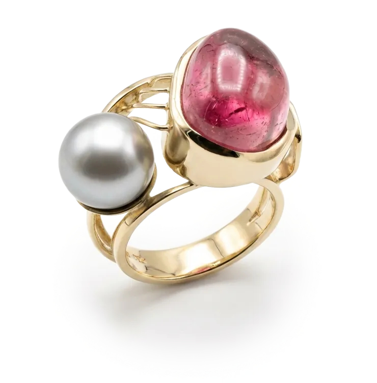 Handgefertigter Ring mit Turmalin von Stefan Schröder